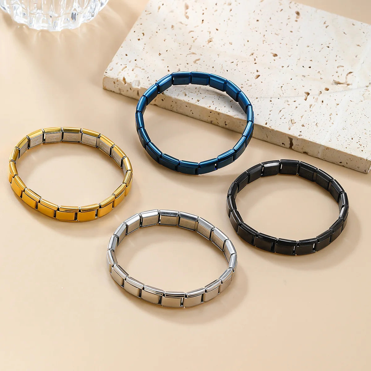 Modu Square Bracelet – Italian Steel Link Band  Sharp design. Strong build. Street-ready style.