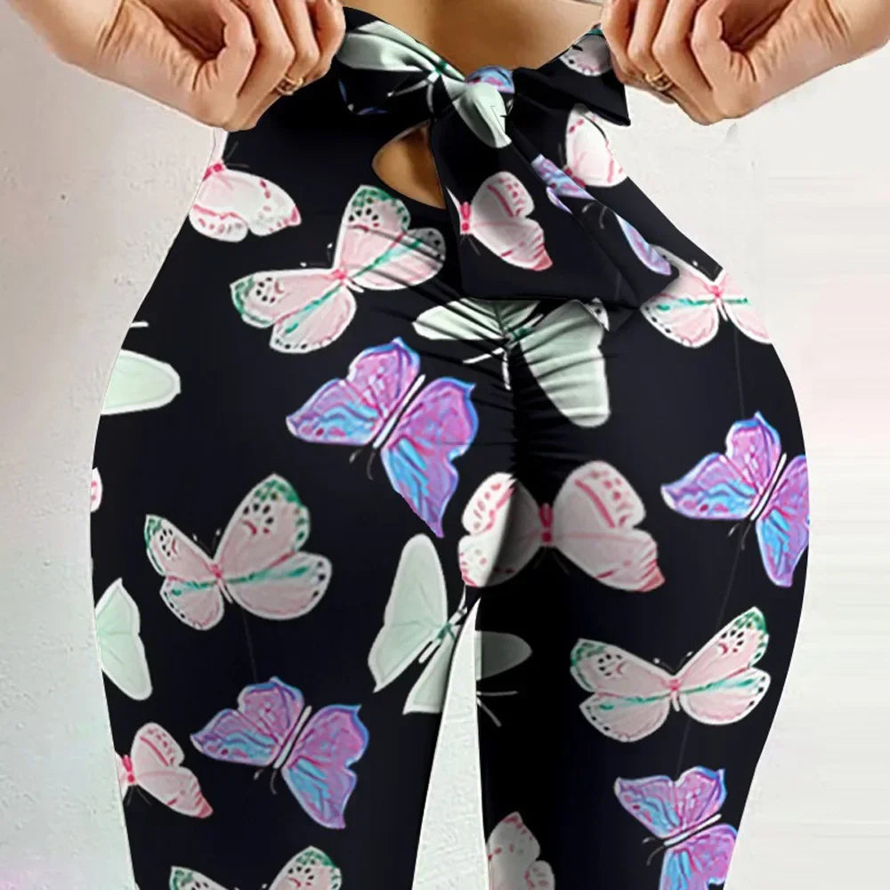 ButterflySculpt Leggings – High-Waist Bowknot Fit  Feminine detail. Sculpted shape. Confident movement.