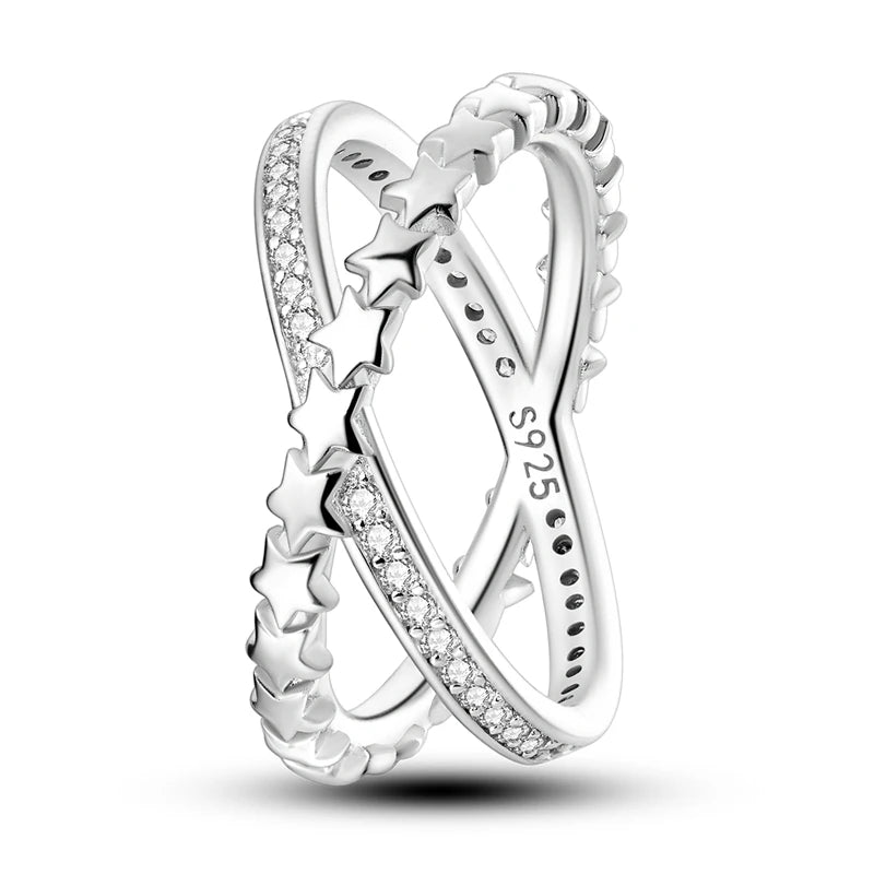 InfinityTwist Ring – 925 Silver Zircon Band  Elegant lines. Timeless shine. A symbol of forever.