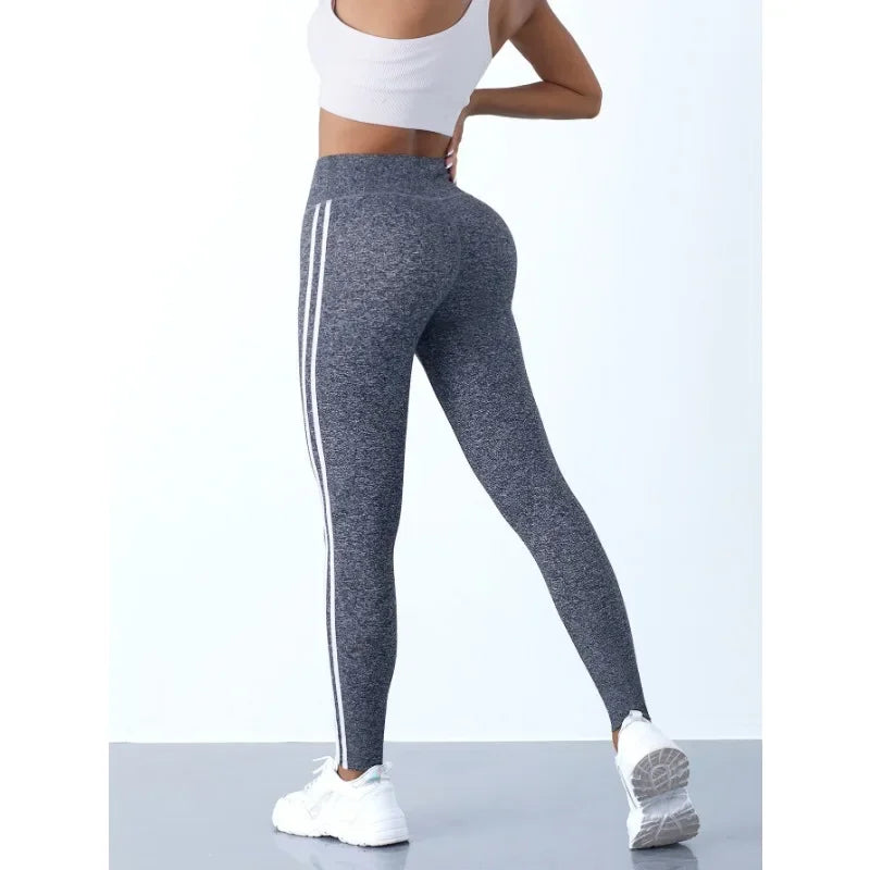 StripeFit Sculpt Leggings – High-Waist Sports Tights  Shape, support, and style in every move.
