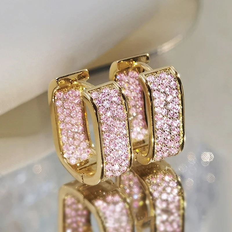 Bling Aura Hoops – CZ Luxury Statement Earrings  Maximum shine. Minimal effort. Pure elegance.