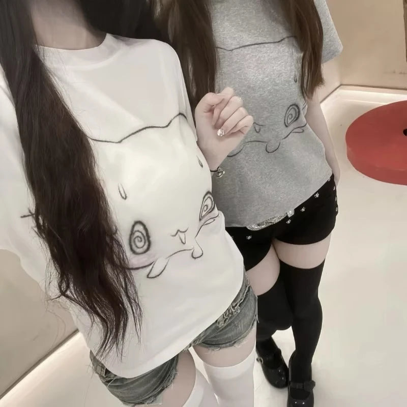 Kawaii Wave Oversized Tee – Anime Y2K Street Style  Cute, bold, and made for everyday expression.