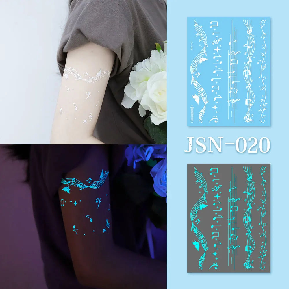 Luminous Bracelet & Necklace Tattoo Stickers – Waterproof Body Art  Glow with effortless style. No jewelry needed.