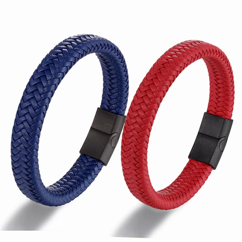 Titan Rope Bracelet – Leather & Steel Magnetic Band  Strong look. Clean design. Built for everyday style.
