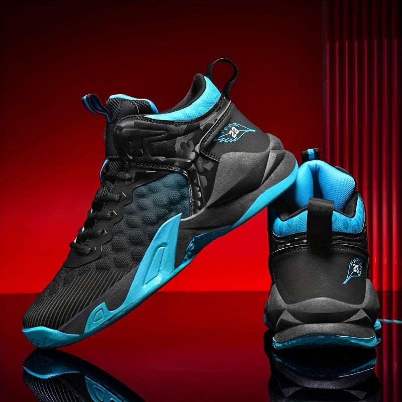Men's Lace-up Basketball Sneakers - Athletic Shoes - Shock-absorbing