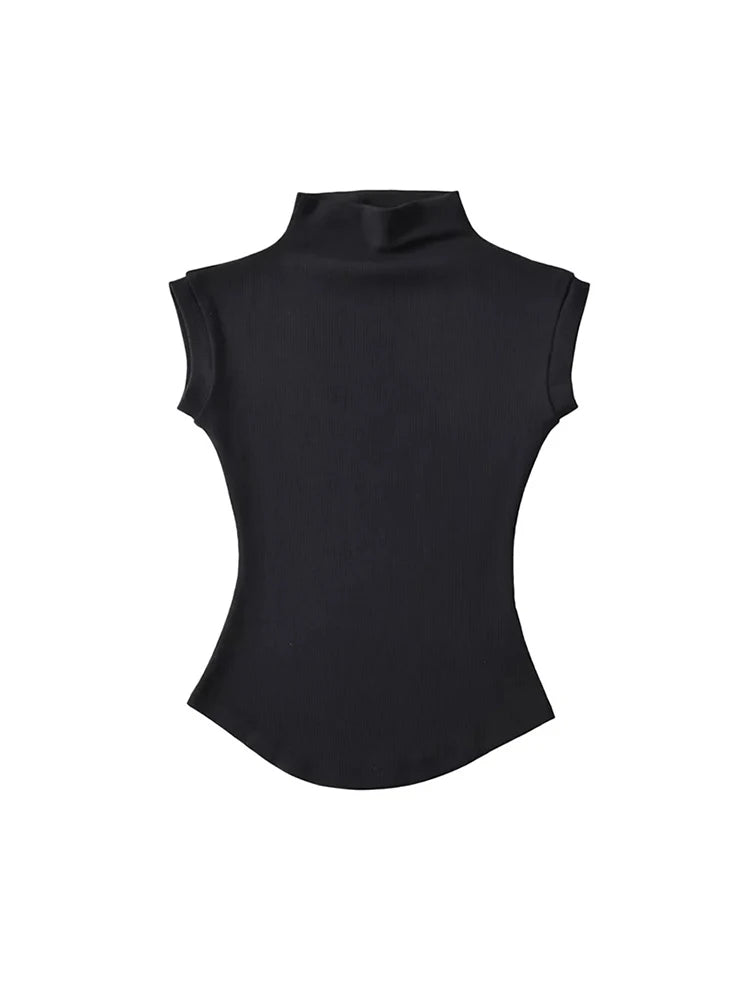 Sleek Core Tank – Sleeveless Turtleneck Tee  Clean lines. Slim fit. Effortless style.