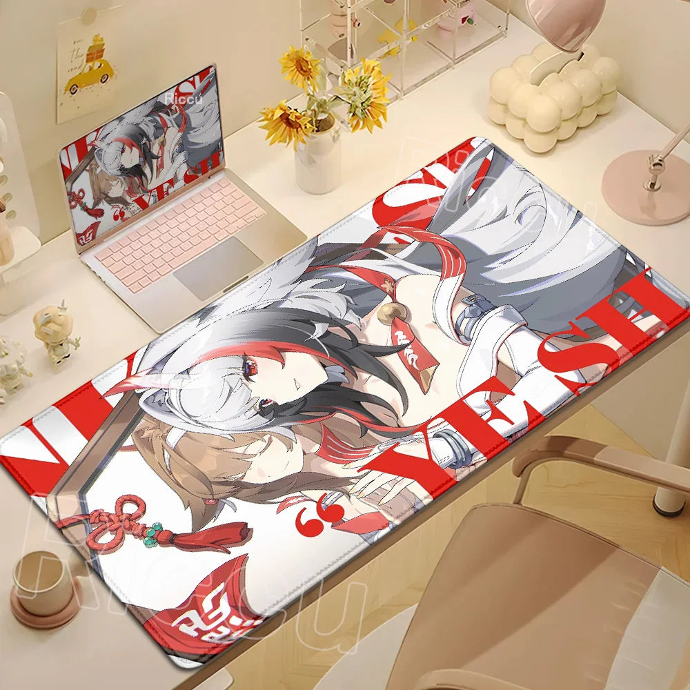 Anime Cute Ye Shunguang Mouse Pad Girl Zenless Zone Zero ZZZ Game Non-slip Mousepad XXL Keyboard Desk Mat 900x400mm Big Mice Mat