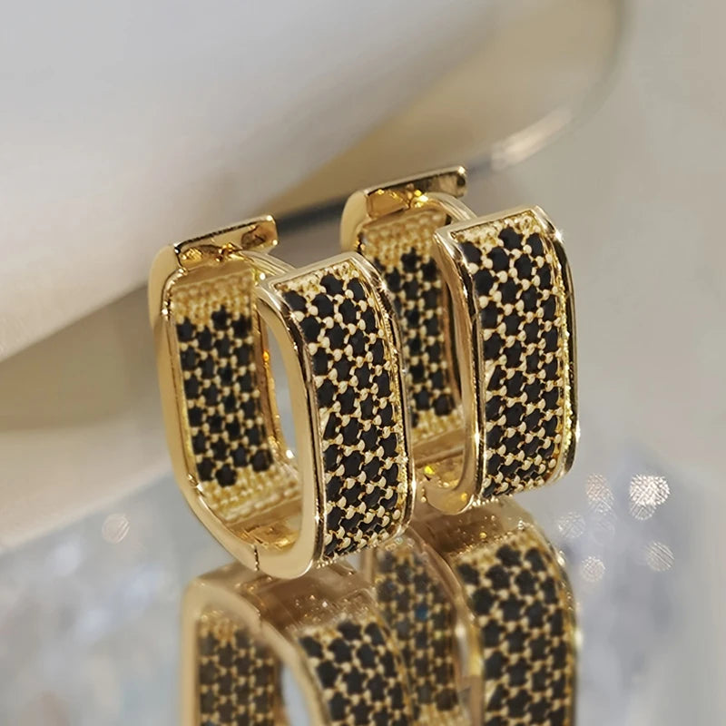 Bling Aura Hoops – CZ Luxury Statement Earrings  Maximum shine. Minimal effort. Pure elegance.
