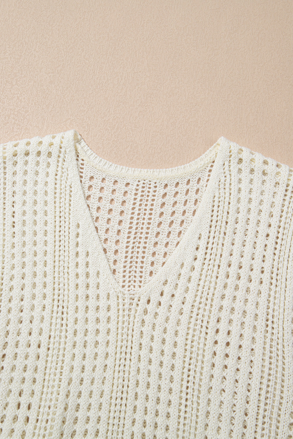 Crochet Open Knit Drawstring Waist Beach Dress
