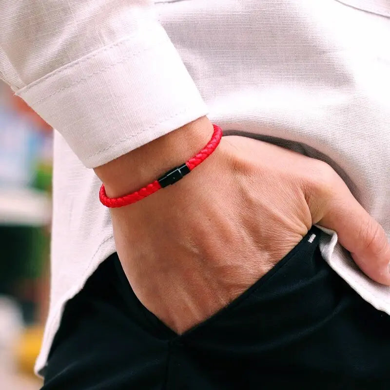 Fortune Link Bracelet – Lucky Red Thread Couple Band  Attract luck. Share energy. Wear your connection.