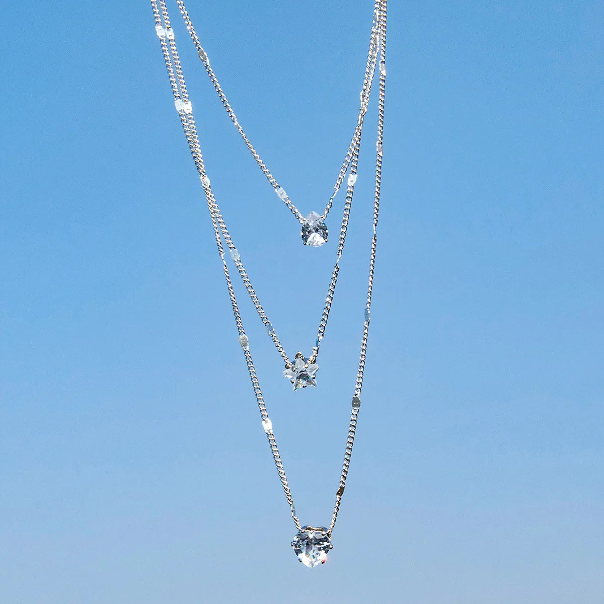 LuxeLayer Zircon Necklace – Multi-Layer Choker  Layered shine. Modern style. Effortless glam.