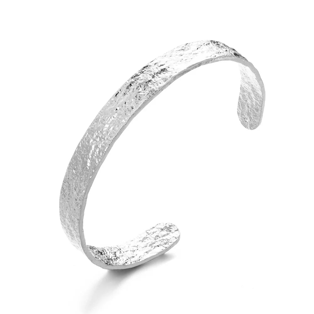 Classic Bump Pattern Openning Bangles For Women Stainless Steel Cuff Bracelet Gold Color  Hand Ornament Party Jewelry Gift