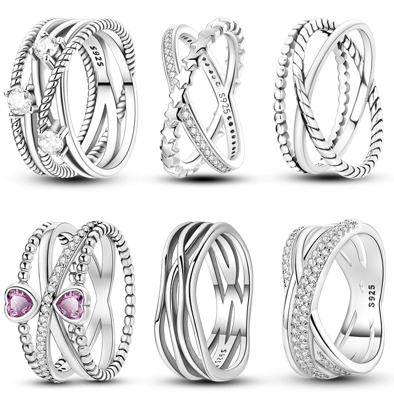 InfinityTwist Ring – 925 Silver Zircon Band  Elegant lines. Timeless shine. A symbol of forever.