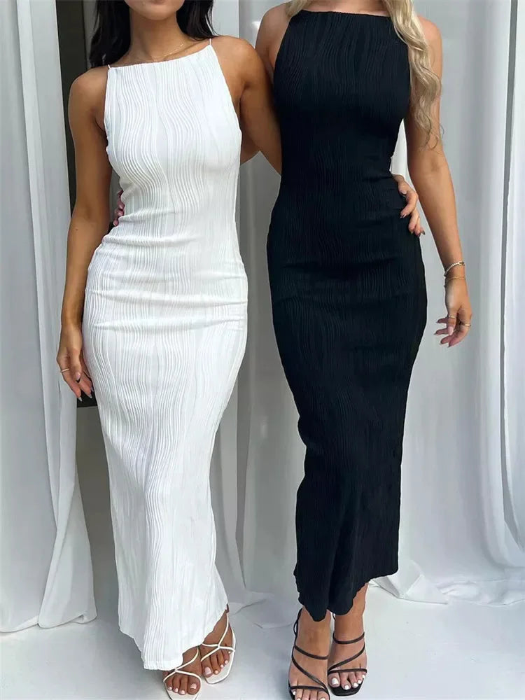 SculptLuxe Ruched Dress – Sleeveless Split Summer Gown  Sleek. Confident. Made to turn heads.