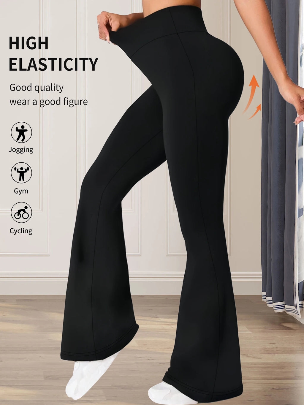 Flare Sculpt Pants – High-Waist Slim Flared Trousers  Sleek waist. Flared finish. Effortless elegance.
