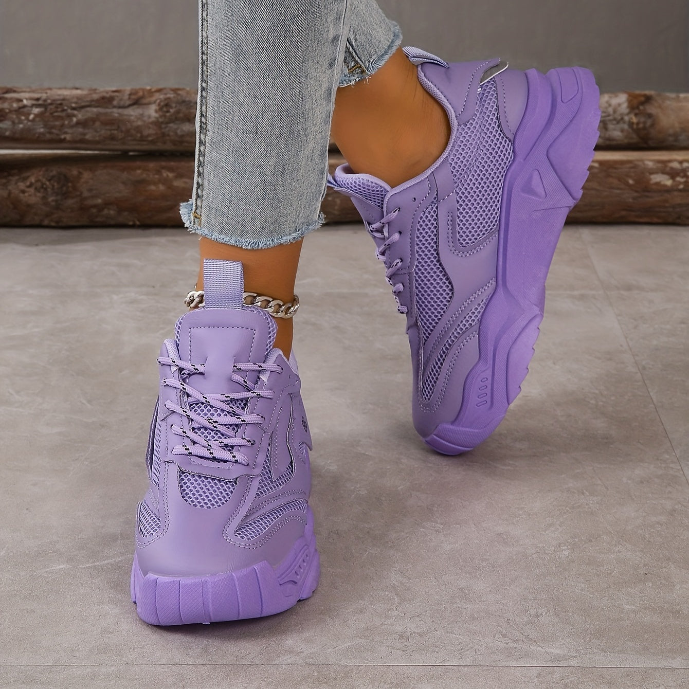 Women's Solid Color Minimalist Sneakers, Lace Up Breathable Casual Soft Sole Trainers, Versatile Low-top Daily Shoes