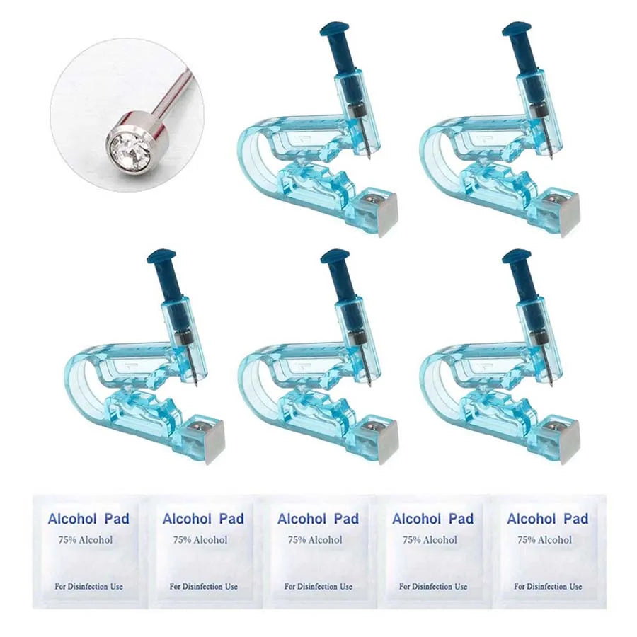 1-4Pcs Disposable Safe Painless Ear Piercing Tool, Healthy Sterile Punctur Kit Earring Studs Nose Rings Piercing Gun Set