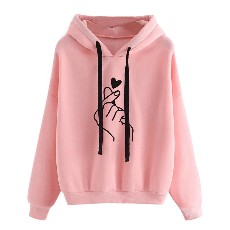 HeartCozy Hoodie – Korean Fleece Loose Fit  Warm feel. Cute detail. Everyday comfort.