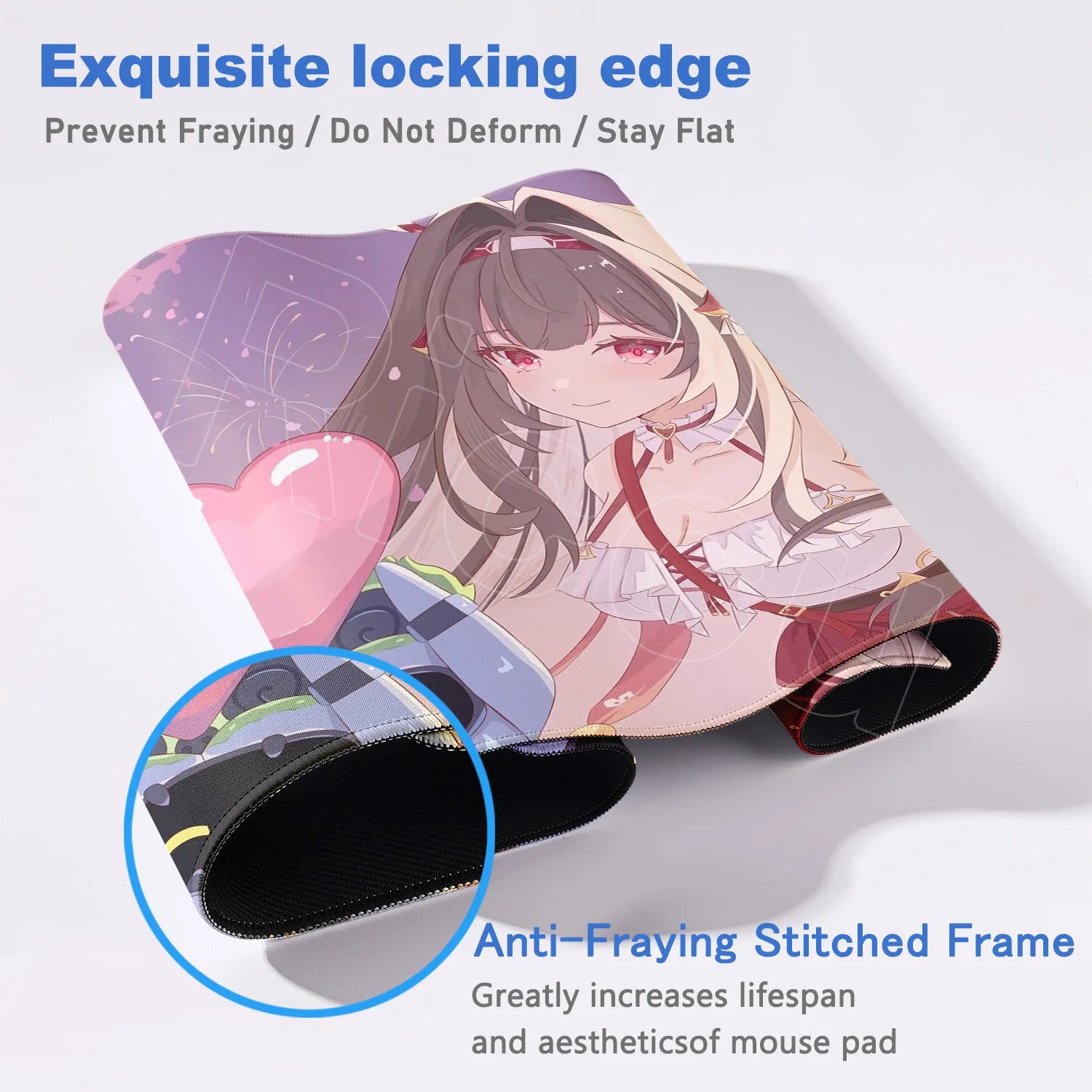 Anime Cute Ye Shunguang Mouse Pad Girl Zenless Zone Zero ZZZ Game Non-slip Mousepad XXL Keyboard Desk Mat 900x400mm Big Mice Mat