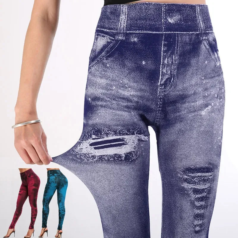 DenimFlex Leggings – High-Waist Push-Up Fit  Denim look. Legging comfort. Everyday confidence.
