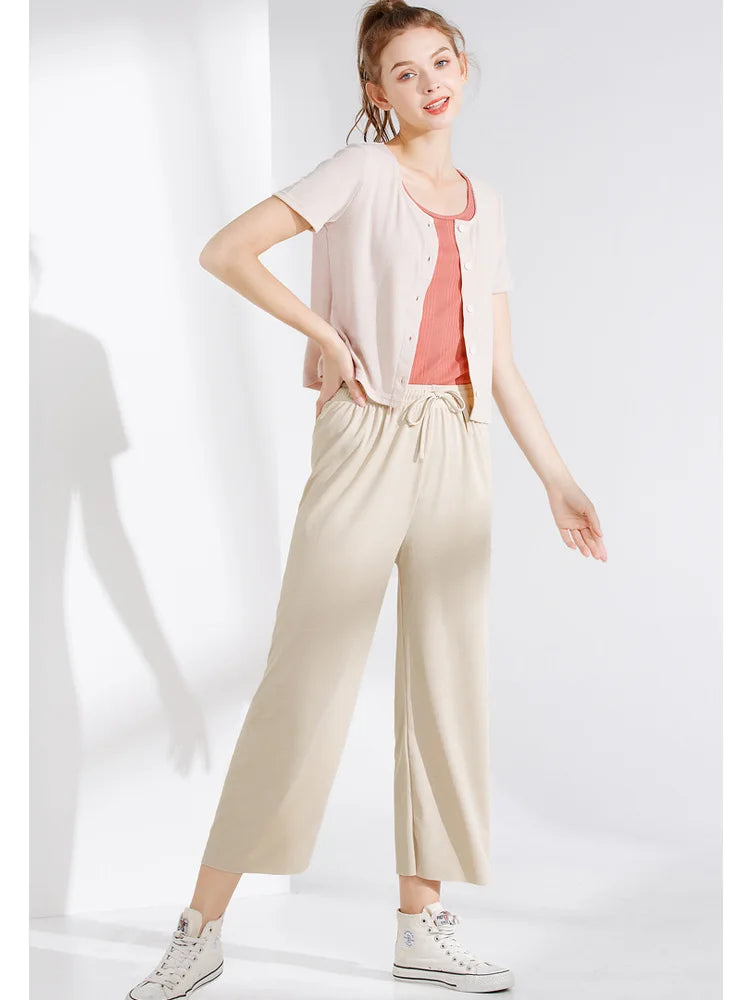 SilkAir Wide-Leg Pants – Lightweight Summer Comfort  Flowy, cool, and effortlessly elegant.