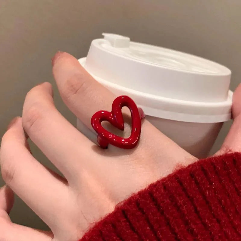 HeartPop Ring – Enamel Sweet Y2K Adjustable Ring  Playful color. Cute charm. Instant statement.