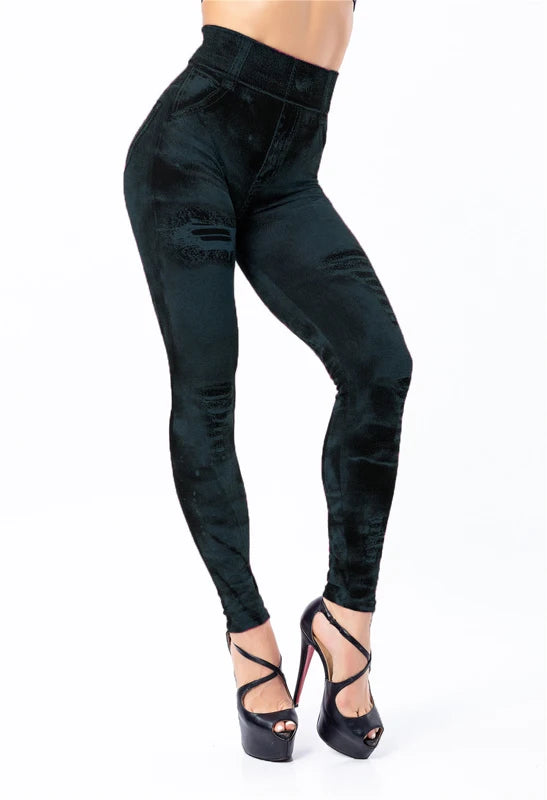 DenimFlex Leggings – High-Waist Push-Up Fit  Denim look. Legging comfort. Everyday confidence.