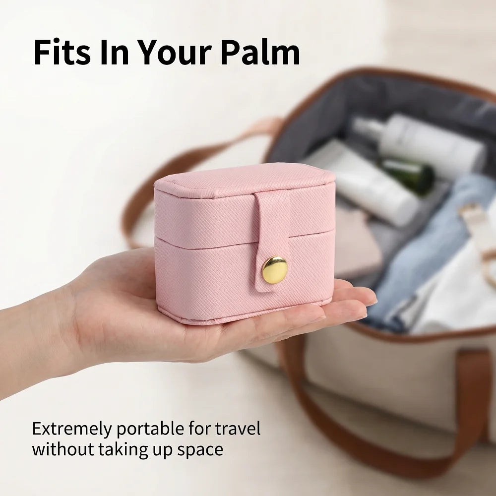 Mini Luxe Jewelry Case – Portable Travel Organizer  Small size. Smart storage. Travel in style.