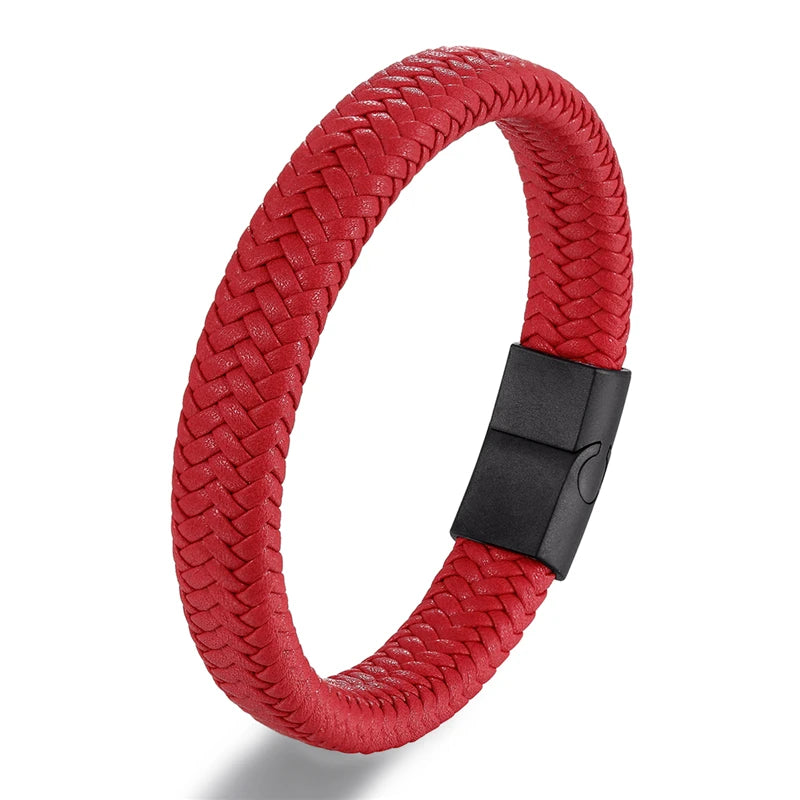 Titan Rope Bracelet – Leather & Steel Magnetic Band  Strong look. Clean design. Built for everyday style.