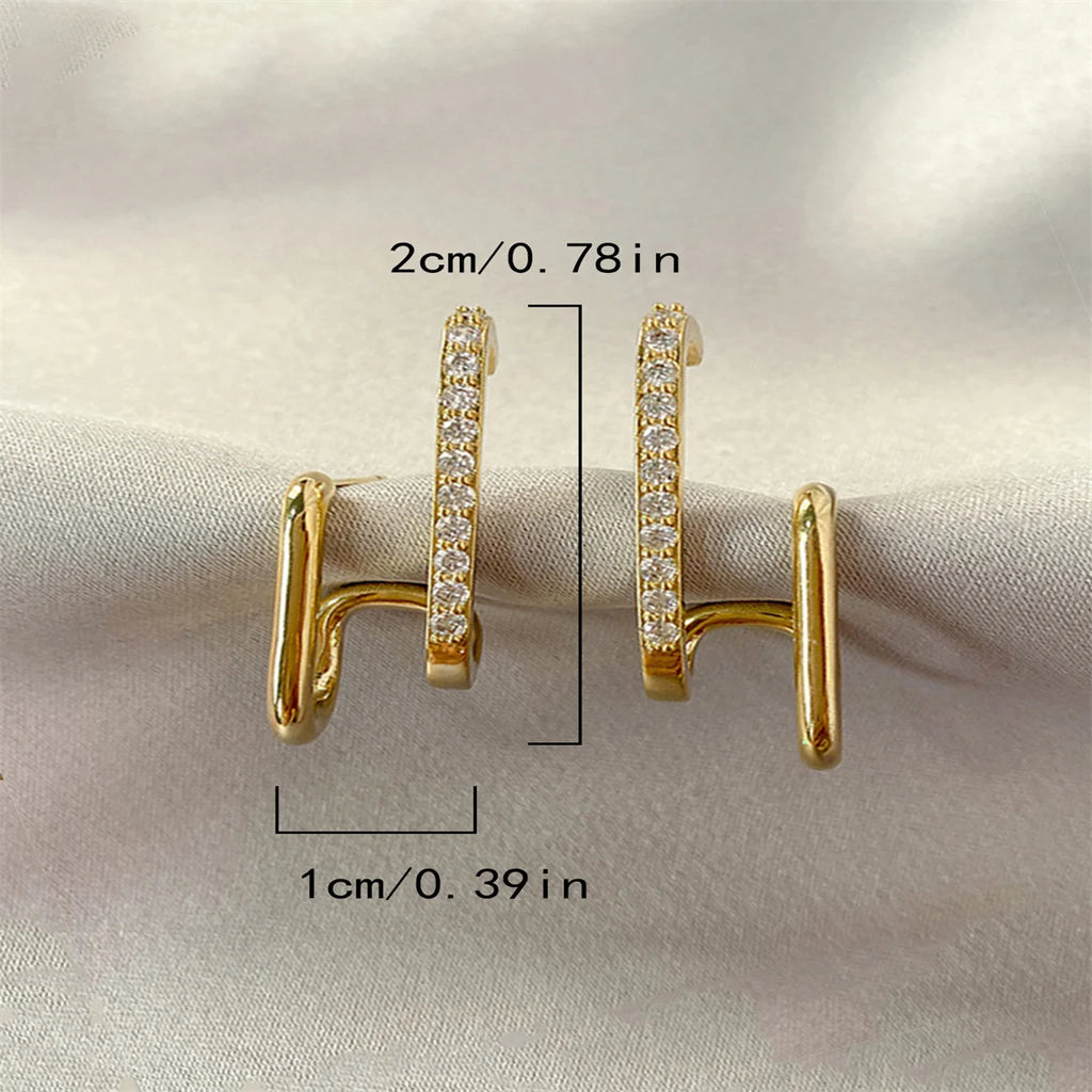 U-Luxe Crystal Earrings – Irregular Gold Statement  Modern shape. Crystal shine. Effortless luxury.