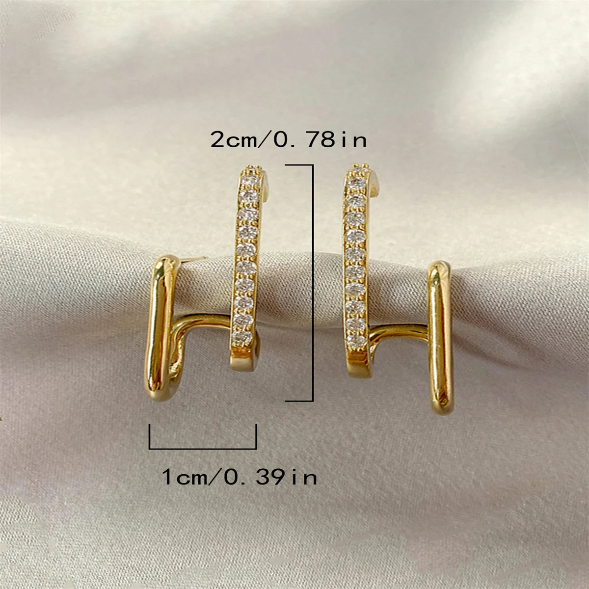U-Luxe Crystal Earrings – Irregular Gold Statement  Modern shape. Crystal shine. Effortless luxury.