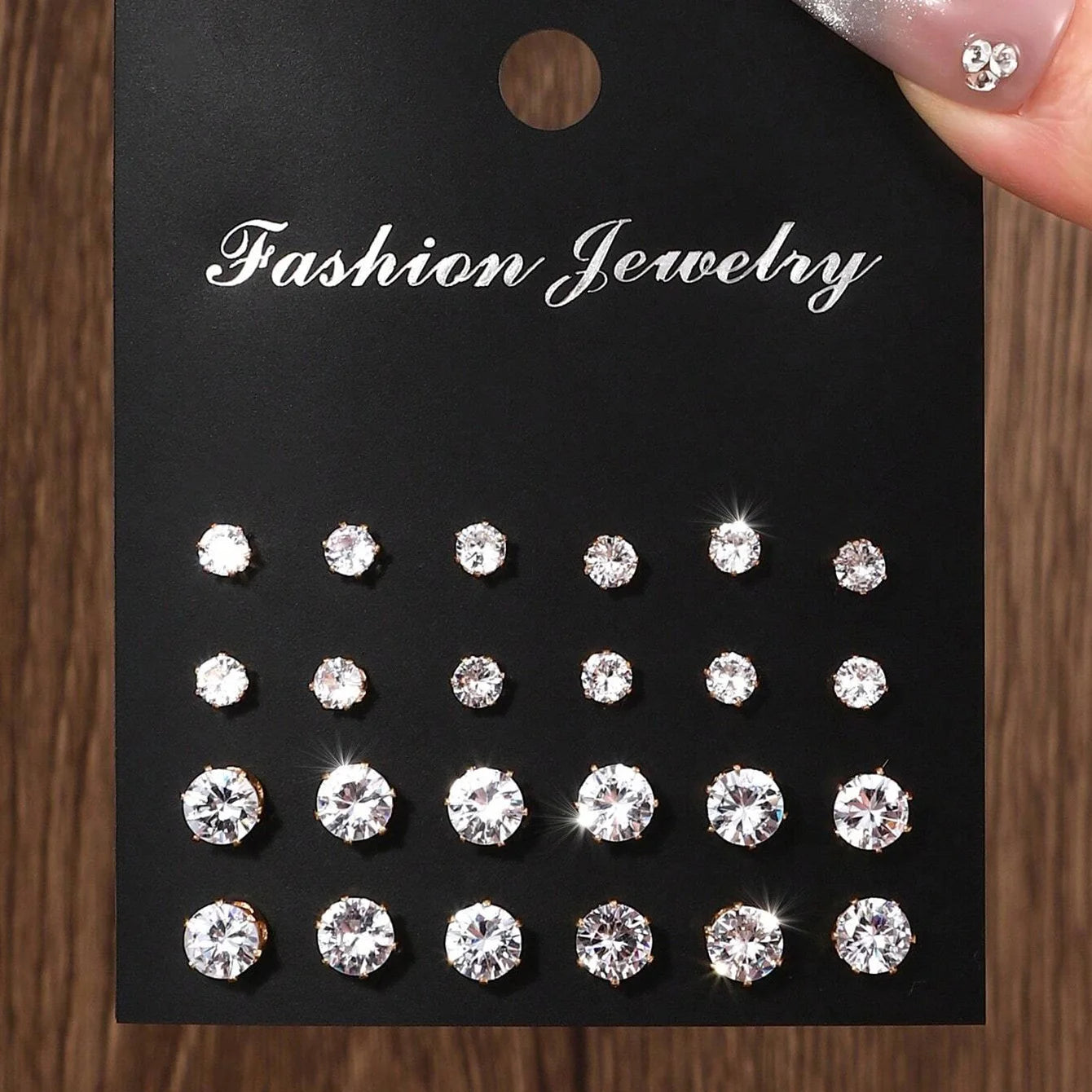 LuxeSpark Earring Set – 12 Pairs Zirconia Collection  Shine daily. Mix your style. Luxury made simple.